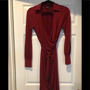 Red laundry wrap dress size 4